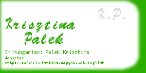 krisztina palek business card